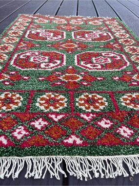 Vintage-Inspired Christmas Oushak Accent Rug - NWOT